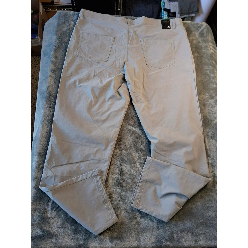Adidas Primegreen Mens Golf Pants Grey 40x32 Five Pocket Performance Trousers